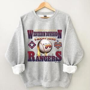 Texas Rangers 1996 Western Division Baseball Retro Fan Crewneck Sweatshirt